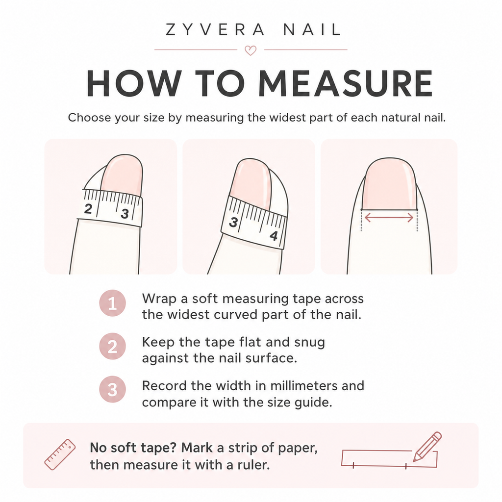 How to measure natural nails for press-on nail sizing