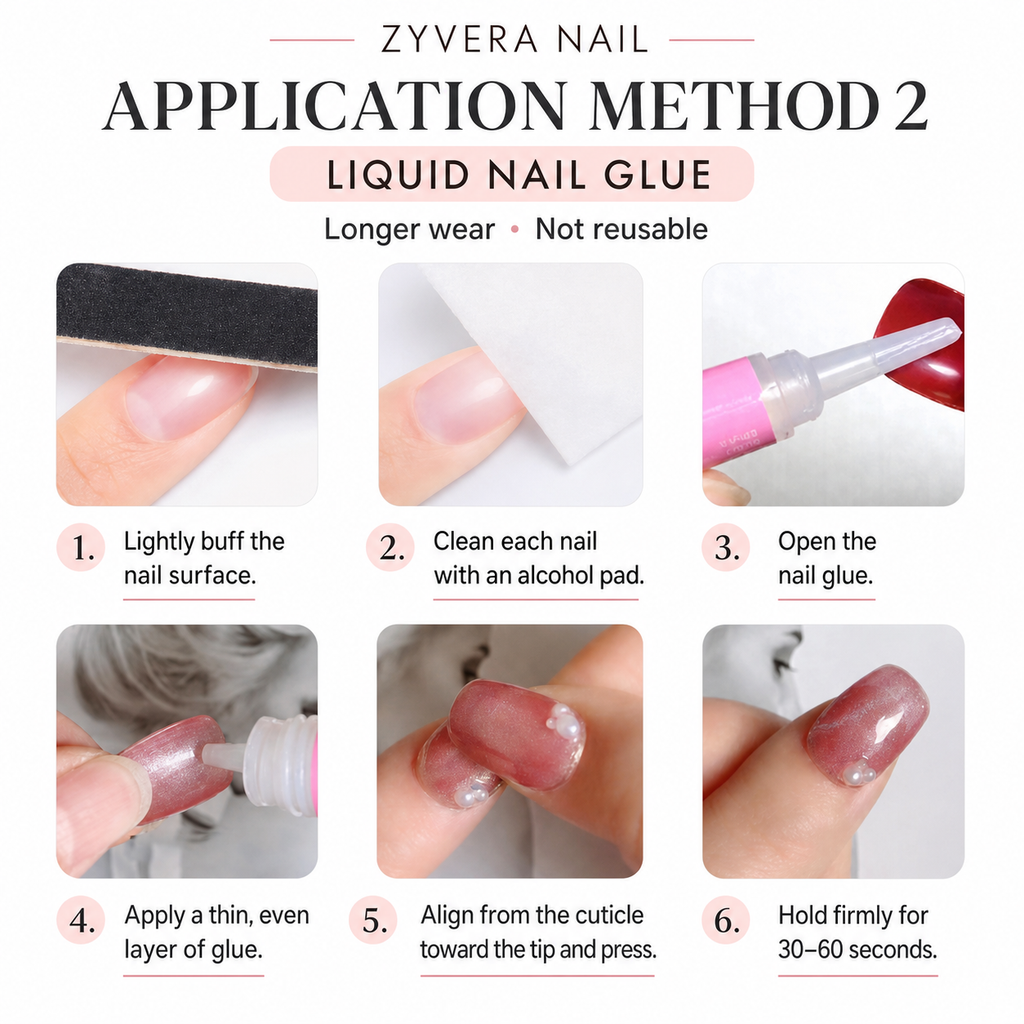 How to apply press-on nails with liquid nail glue