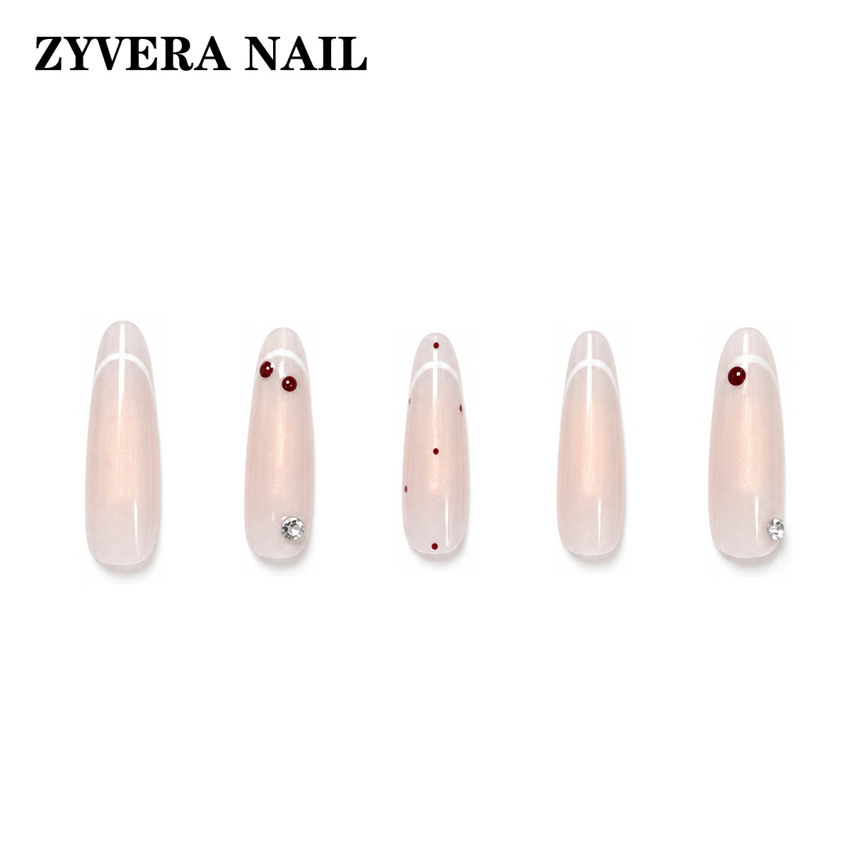 soft pink cherry French tip oval press-on nails featured nail designs